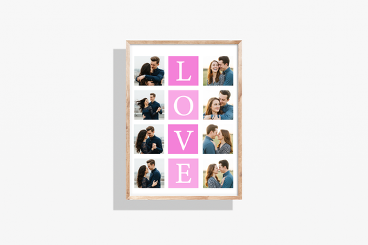 8 Fotoğraflı Love Çerçeve