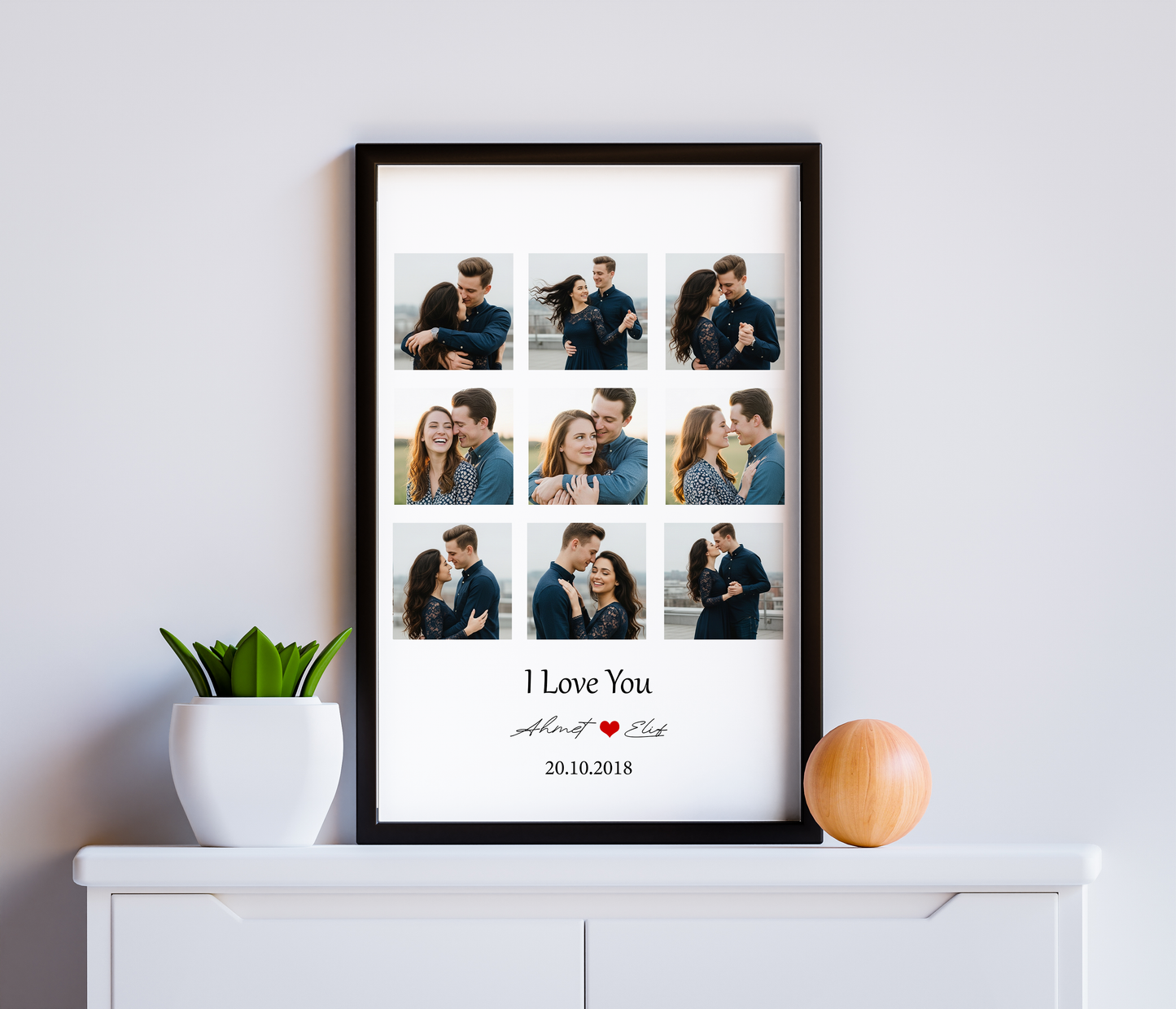 8 Fotoğraflı Love Çerçeve