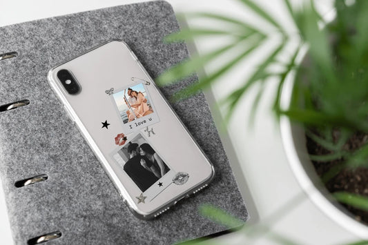 2 Resim Baskılı Şeffaf Telefon Kılıfı